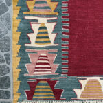 Vintage Handwoven Kilim from Denizli Muska Motif Authentic Anatolian Carpet 2.95x3.94 ft - Image 3