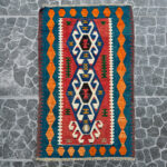 Vintage Denizli Kilim Scorpion Motif 2.23x3.58 ft - Image 2