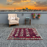 Vintage Van Kilim Hair Tie Motif 4.07x4.86 ft