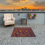 Vintage Turkish Kilim, Oushak Rug - 3.38x4.00ft