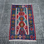 Vintage Eşme Kilim Turkish Handmade Rug with Scorpion Motif Denizli 3.64x5.64ft - Image 2