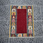 Vintage Handwoven Kilim from Denizli Muska Motif Authentic Anatolian Carpet 2.95x3.94 ft - Image 2