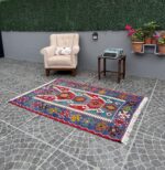 Vintage Eşme Kilim Turkish Handmade Rug with Scorpion Motif Denizli 3.64x5.64ft - Image 3