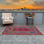 Vintage Esme Kilim Turkish Handmade Rug with Tree of Life Motif Aydın 3.93x6.66ft