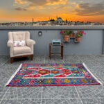 Vintage Eşme Kilim Turkish Handmade Rug with Scorpion Motif Denizli 3.64x5.64ft