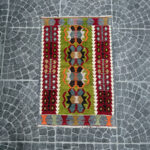Vintage Handwoven Esme Kilim from İzmir Earring Motif 2.62x3.87 ft - Image 2
