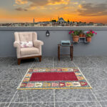 Vintage Handwoven Kilim from Denizli Muska Motif Authentic Anatolian Carpet 2.95x3.94 ft