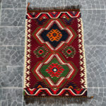 Vintage Handwoven Mersin Kilim  Scorpion Motif 2.89x4.26 ft - Image 2