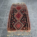 Vintage Van Handwoven Kilim, Star Motif 4.27x6.56 ft - Image 2