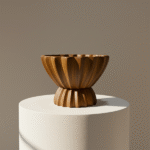 Handmade ceramic vase 18x26 cm Feng Shui sculptural bowl design from Cappadocia