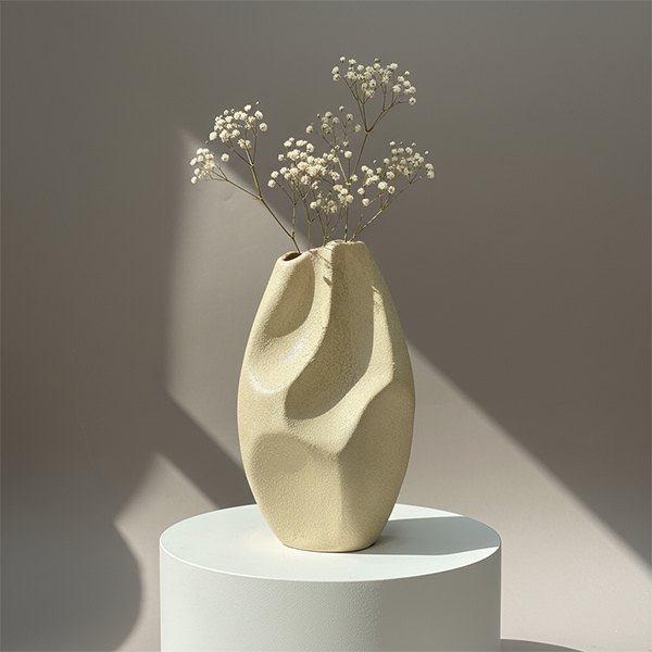 Handmade ceramic vase 18x32 cm Feng Shui organic modern design from Cappadocia