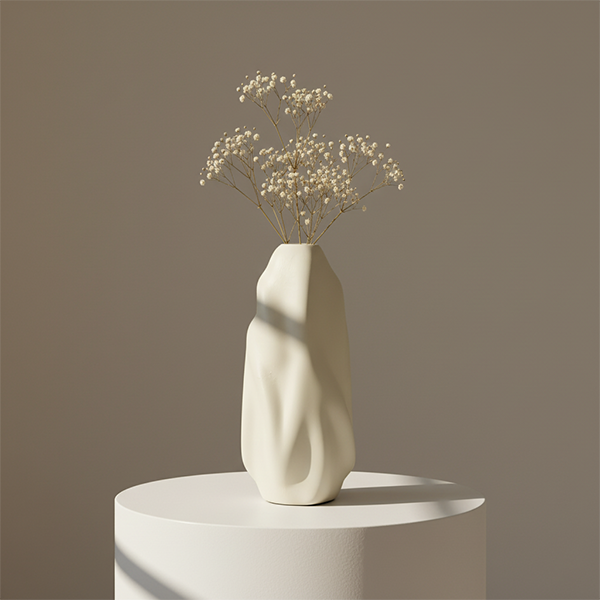 Handmade ceramic vase 16x32 cm minimalist Feng Shui design from Cappadocia