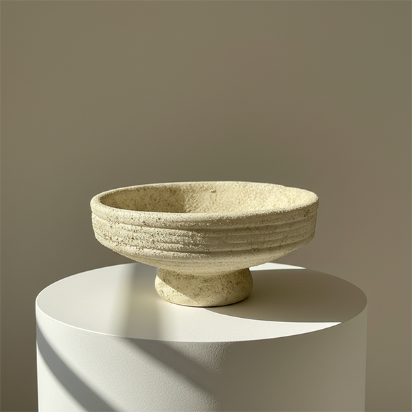 Handmade pedestal ceramic vase 16x24 cm Feng Shui design from Cappadocia