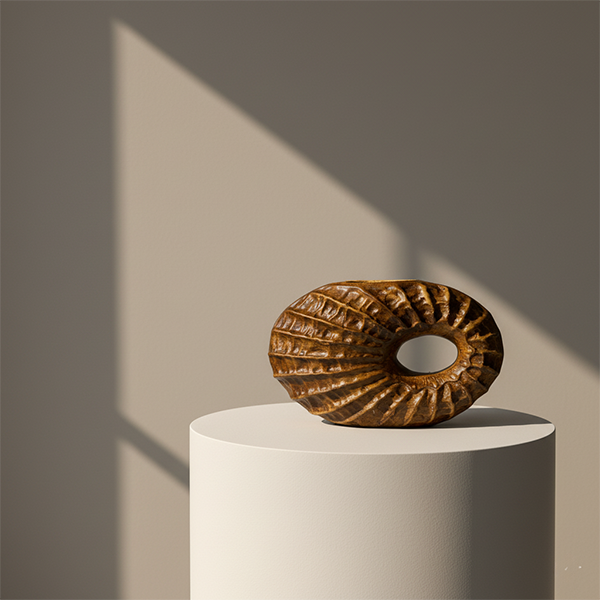 Handmade ceramic vase 8.6x7 inch Cappadocia Feng Shui pottery with circular opening design